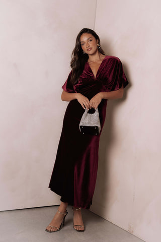 Ricki Velvet Maxi Dress - Wine - XL - Image 33
