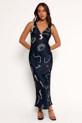Ashlyn Midi Dress - Navy Print - XL - Image 29