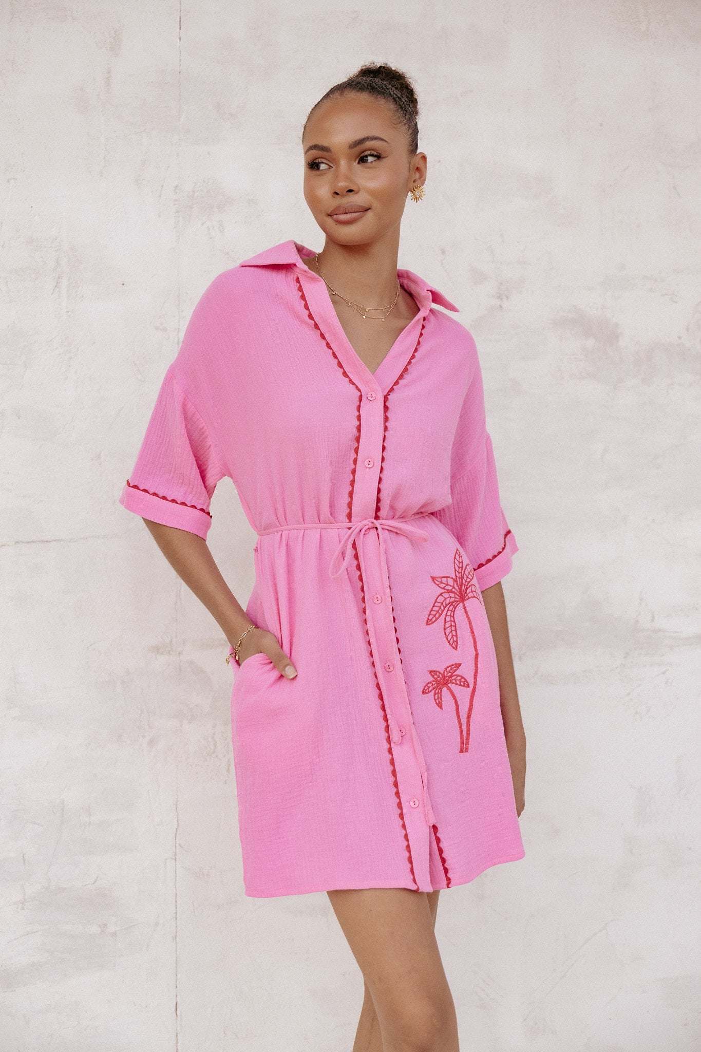 Fabiola Mini Dress - Pink - XL - Image 45