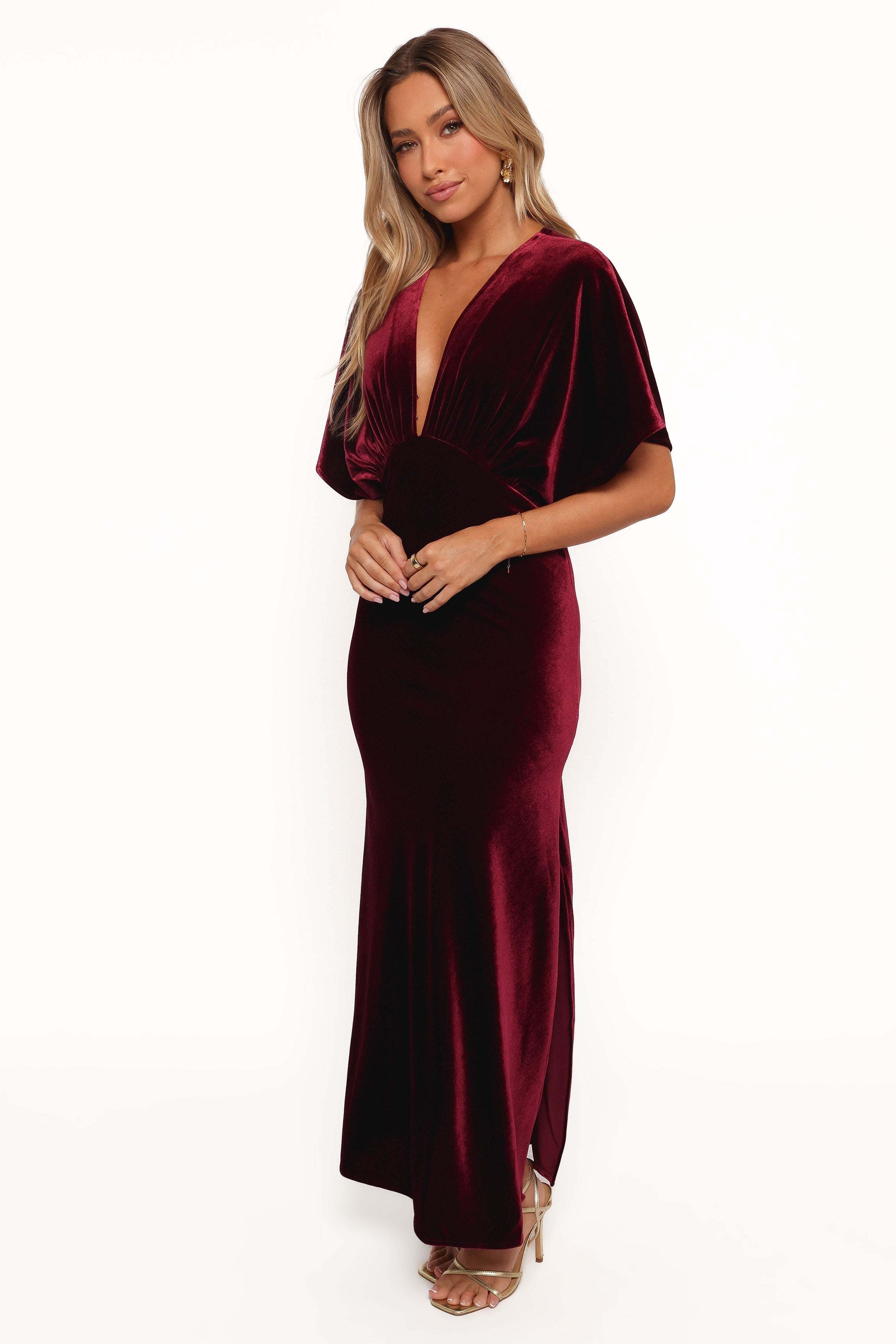 Ricki Velvet Maxi Dress - Wine - XL - Image 37