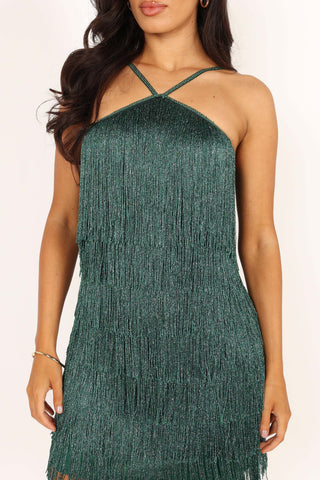 Chrissy Halterneck Mini Dress - Dark Green - L - Image 29