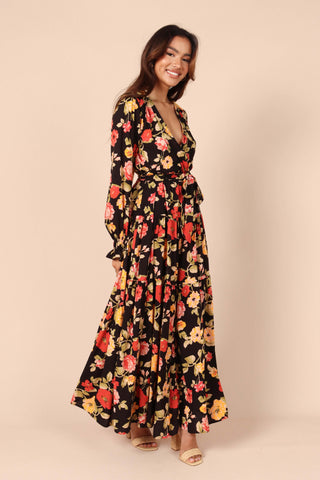 Ruana Maxi Dress - Black Floral - XL - Image 39