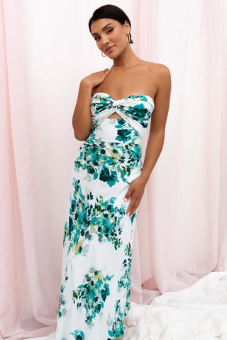 Teagan Strapless Midi Dress - Green Floral - 3XL - Image 50